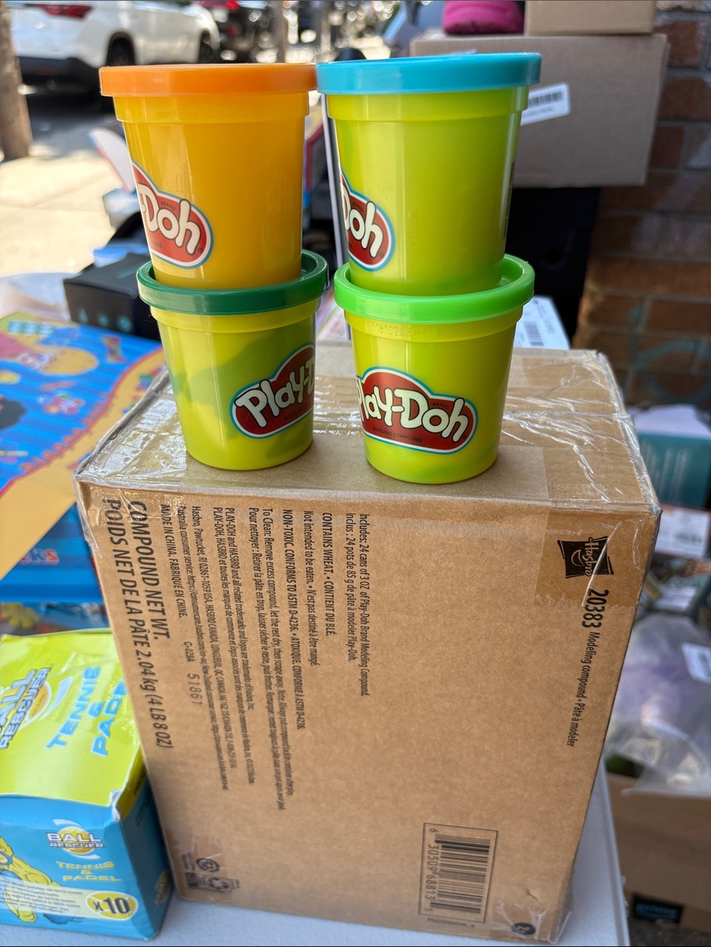 Kids Modeling Compound Set - Yellow with Orange/Blue/Green Lids